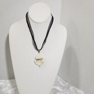 Peace necklace ribbon/thread 16" w/1" ext.  1.1607